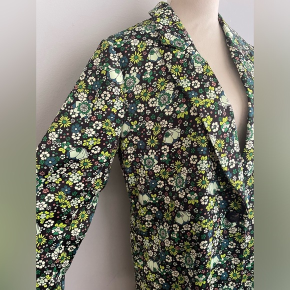 Scotch & Soda Amsterdam Floral Blazer Jacket Relaxed Fit Green Sz M - Picture 5 of 15